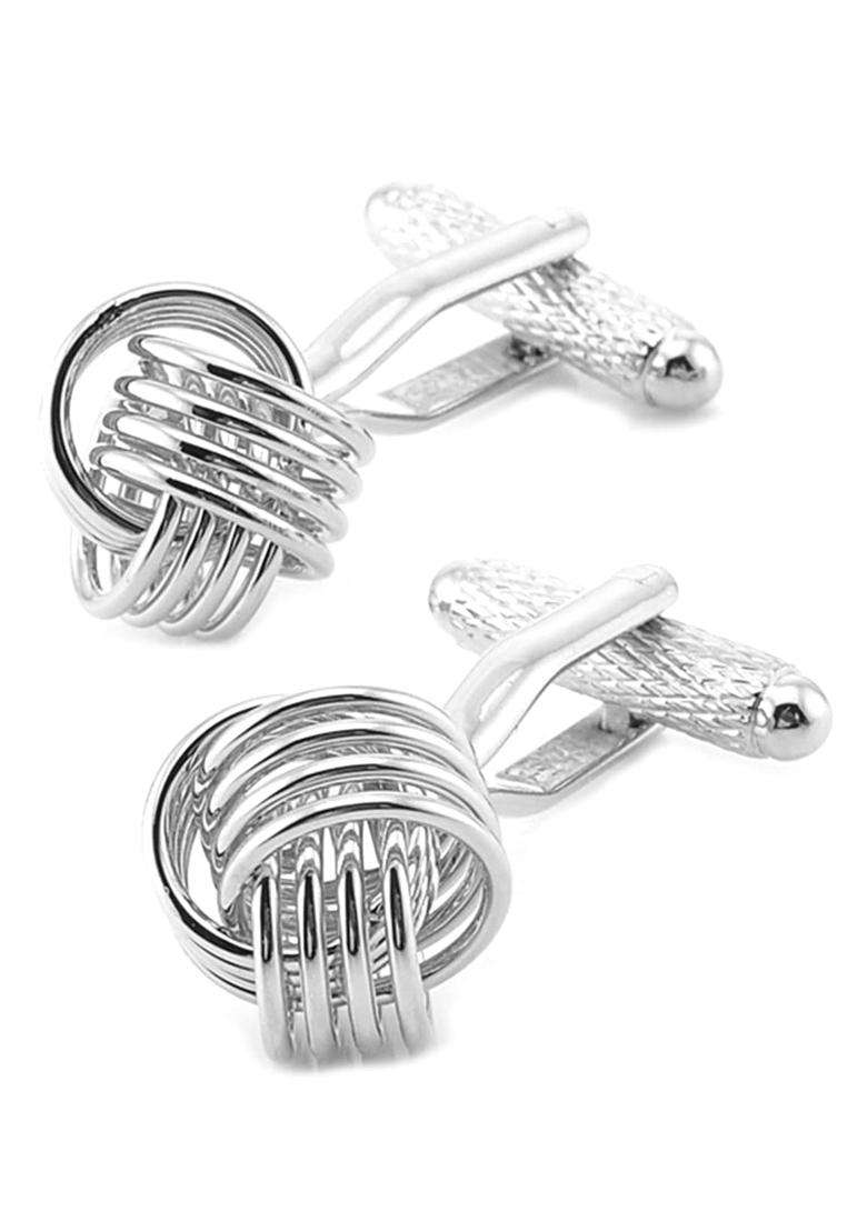 Jonwo Twist Knot Cufflinks in Gift Case Cuff Links for Men Lady Daily Shirt Buttons Business Wedding Gift - Indya