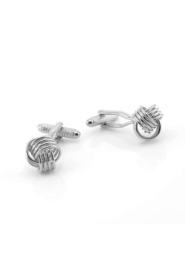 Jonwo Twist Knot Cufflinks in Gift Case Cuff Links for Men Lady Daily Shirt Buttons Business Wedding Gift - Indya