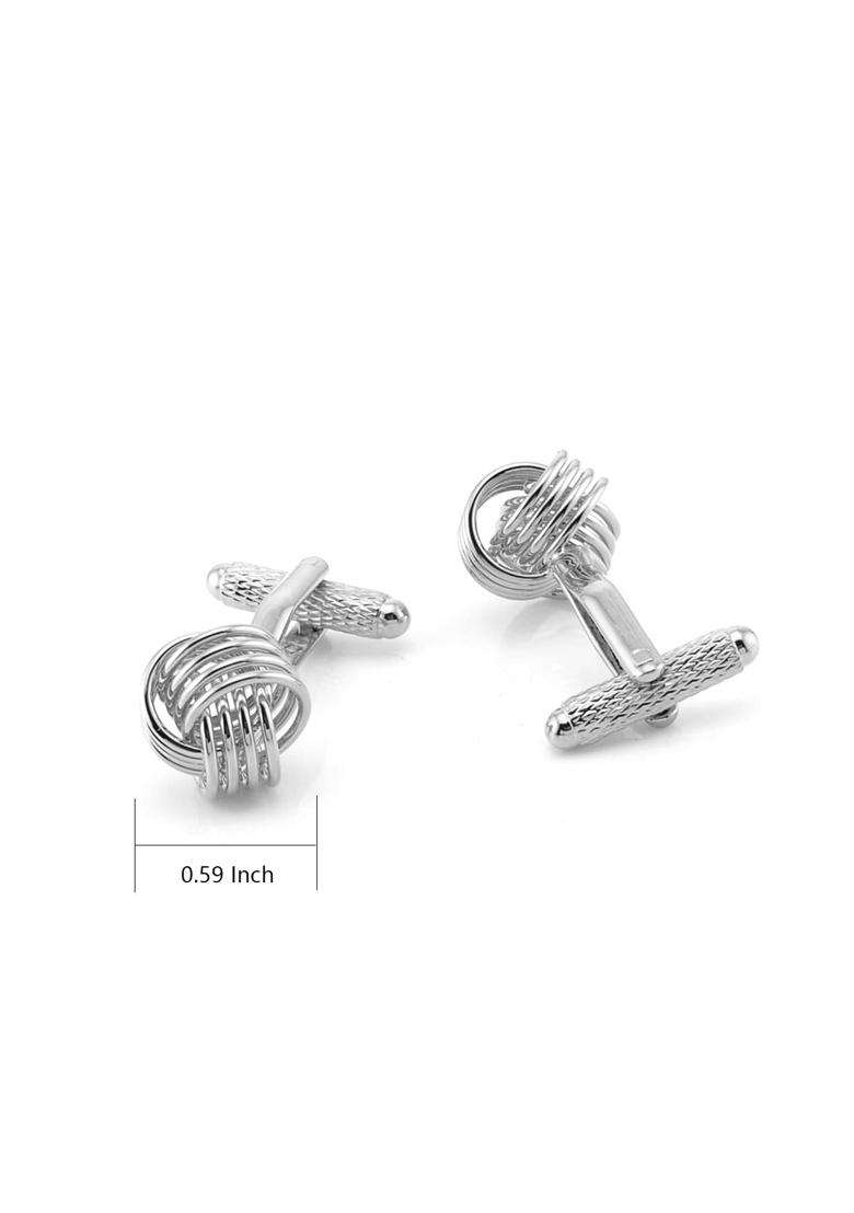 Jonwo Twist Knot Cufflinks in Gift Case Cuff Links for Men Lady Daily Shirt Buttons Business Wedding Gift - Indya