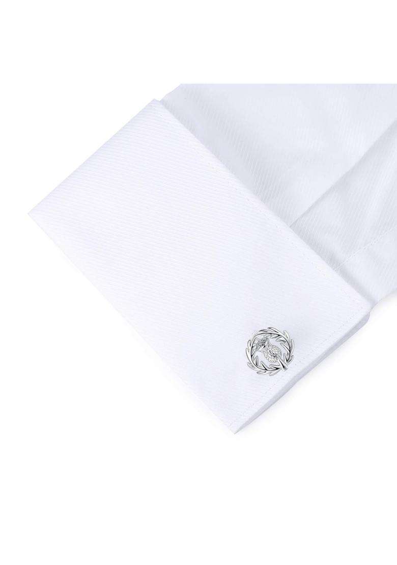 Honey BEAR Silver Scotland Thistle Cufflinks for Men Wedding Business - Indya