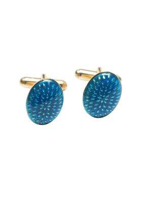 Aarsi Creation Mens Blue Enamel Cufflinks Genuine Sterling Silver