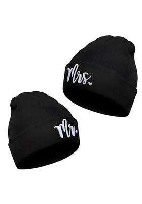 Caiyunlian 2Pcs Mr and Mrs Hats for Men Women Bride Groom Hats Set Embroidered Cotton Baseball Caps Wedding