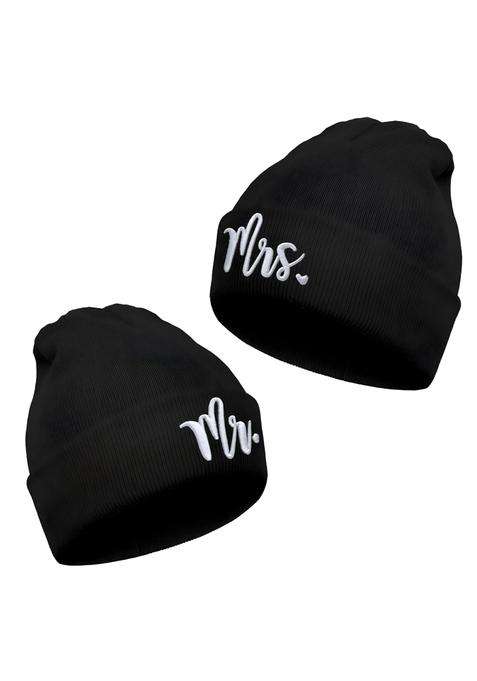 Caiyunlian 2Pcs Mr and Mrs Hats for Men Women Bride Groom Hats Set Embroidered Cotton Baseball Caps Wedding
