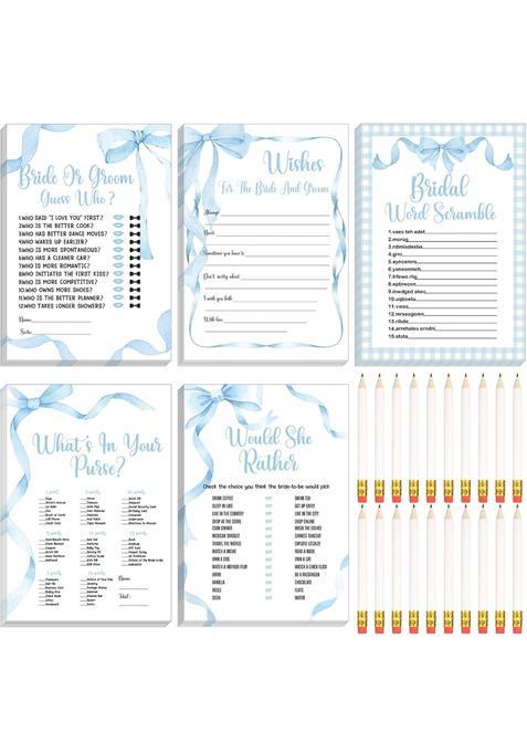 Teling 145 Piece Bridal Shower Game Set Wedding Games Cards and Pencils for Bride Groom Hen Night Wedding