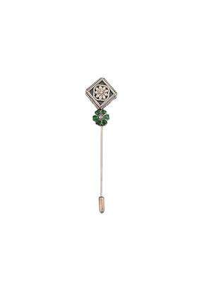 The Sparkle SHOP Floral Turkish Red Lapel Pin for Men 925 Sterling Silver Coat Brooch