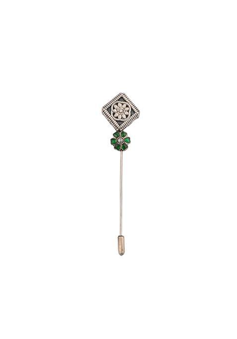 The Sparkle SHOP Floral Turkish Red Lapel Pin for Men 925 Sterling Silver Coat Brooch