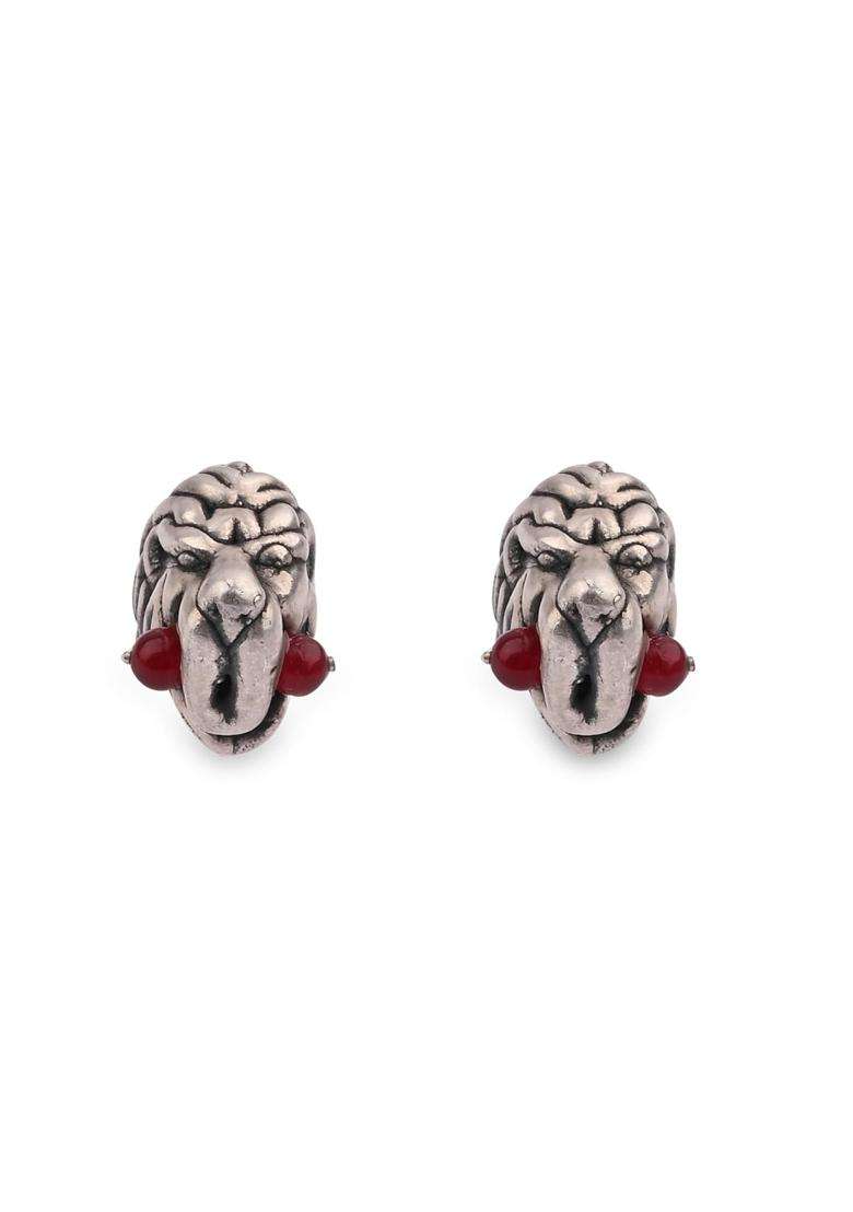 The Sparkle SHOP Ancient Man Face Round Cuff Links for Men 925 Sterling Silver Formal Wear Accessory - Indya