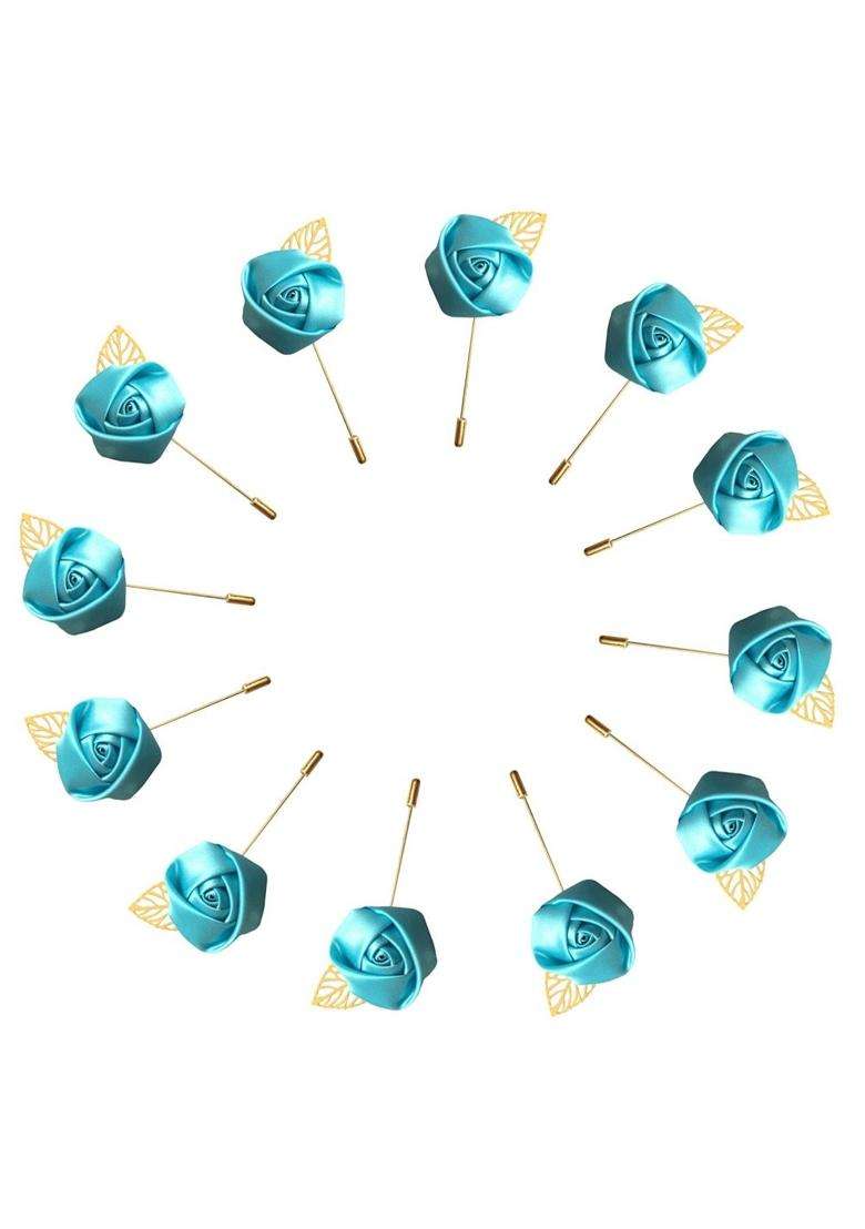 Weddingbobdiy 12Pieces Lot Groom Boutonniere Wedding Silk Rose 3 Point 5CM - Indya