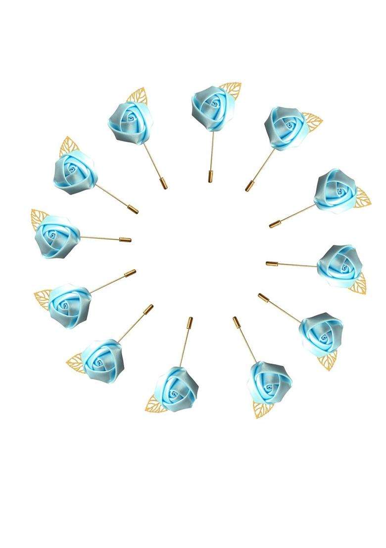 Weddingbobdiy 12Pieces Lot Groom Boutonniere Wedding Silk Rose 3 Point 5CM - Indya