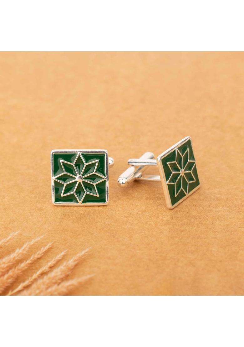 Shyle 925 Sterling Silver Cufflinks for Men Pure Silver 925 Elephant Motif Formal Shirt Cufflinks - Indya
