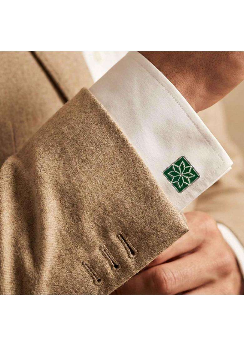 Shyle 925 Sterling Silver Cufflinks for Men Pure Silver 925 Elephant Motif Formal Shirt Cufflinks - Indya