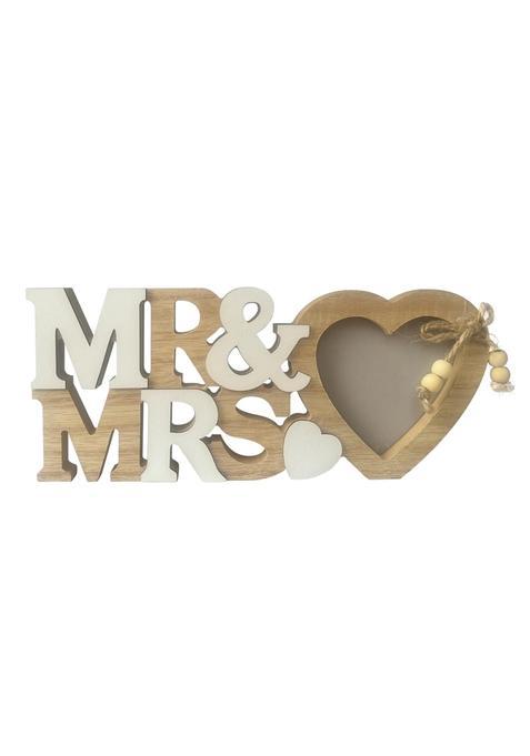 Lahviuu Mr and Mrs Wedding Picture Frames Wedding Decorations with Heart Photo Frame