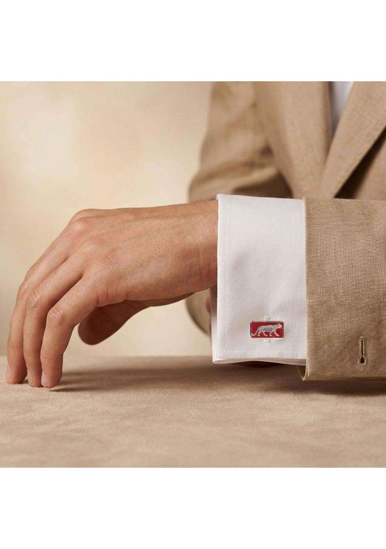 Shyle 925 Sterling Silver Cufflinks for Men Pure Silver 925 Elephant Motif Formal Shirt Cufflinks - Indya