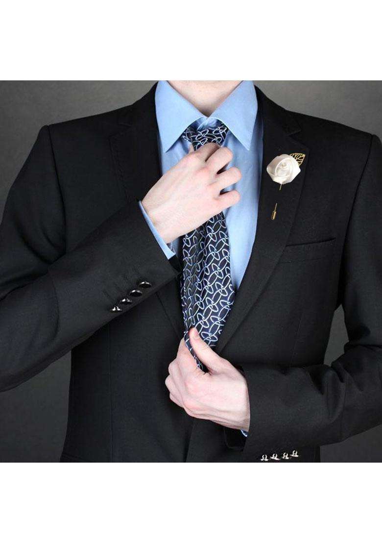 Weddingbobdiy 12Pieces Lot Groom Boutonniere Wedding Silk Rose 3 Point 5CM - Indya