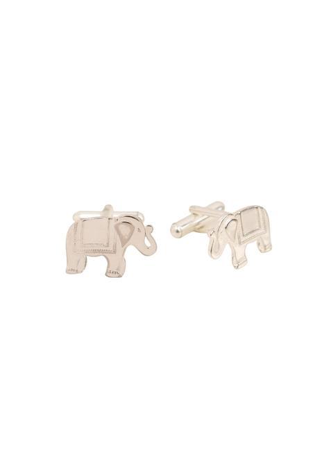 Shyle 925 Sterling Silver Cufflinks for Men Pure Silver 925 Elephant Motif Formal Shirt Cufflinks