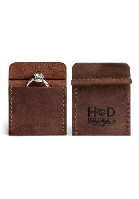 Hide and Drink Wedding Engagement Pouch Bride and Groom Jewelry Storage Marriage Travel Ring Bearer