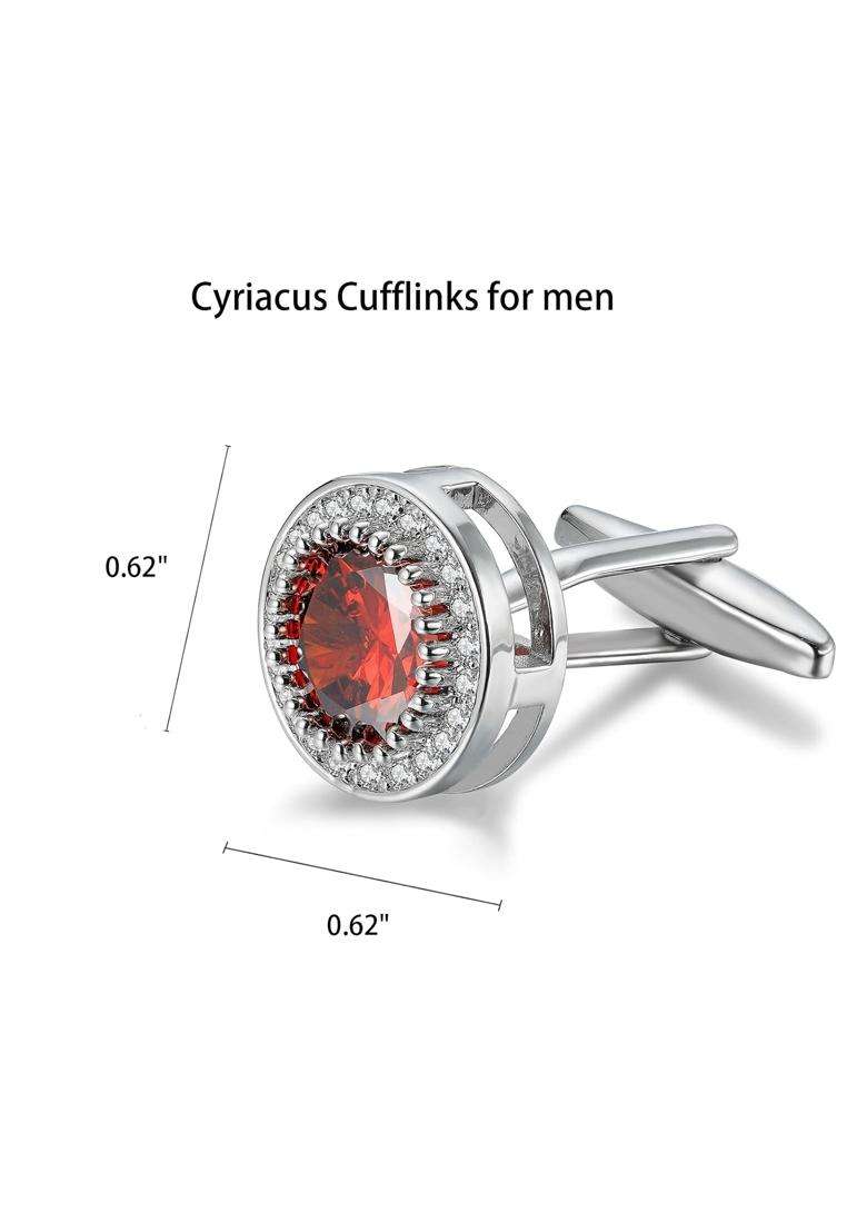 Cyriacus Crystal Cufflinks for Men CZ Cuff Links Sparkle Diamond Gold Ornate Cufflinks for Wedding Groom Best - Indya