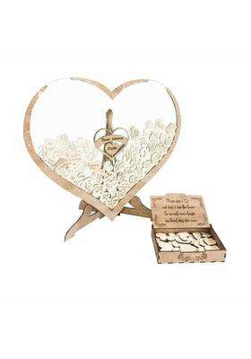 Urjix Wedding Heart Drop Box Decorative Heart Drop Box Keepsake Wedding Guest Book Substitute for Bride