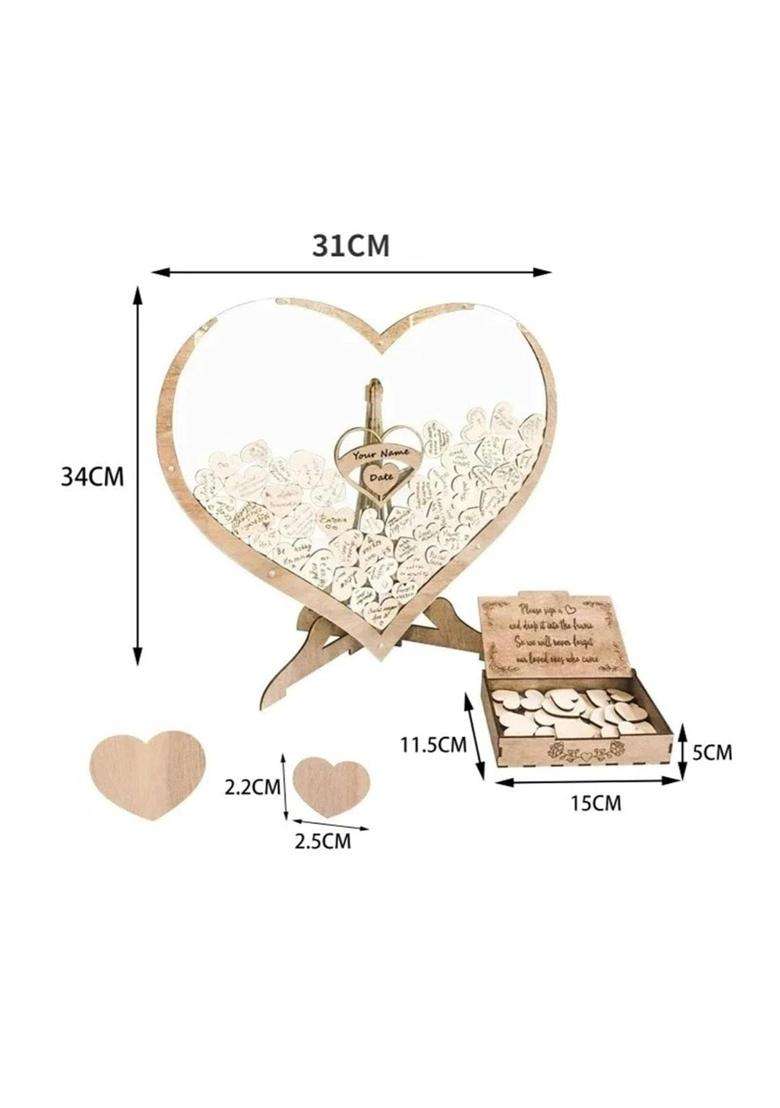 Urjix Wedding Heart Drop Box Decorative Heart Drop Box Keepsake Wedding Guest Book Substitute for Bride - Indya