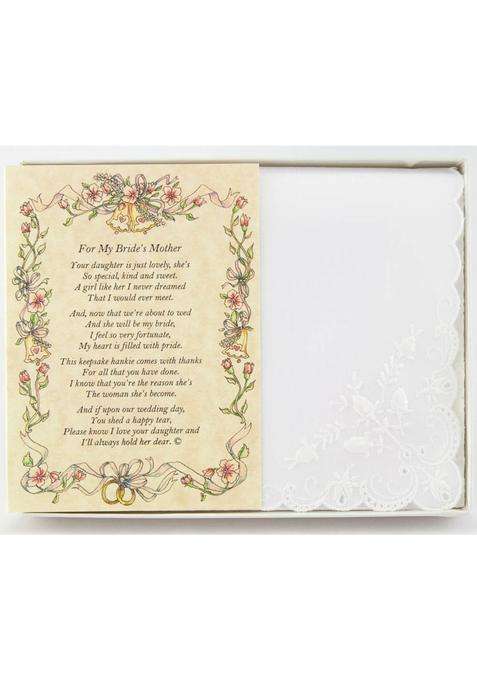 Wedding Collectibles Poetry Hankie From the Groom to the Brides Mother Wedding Handkerchief