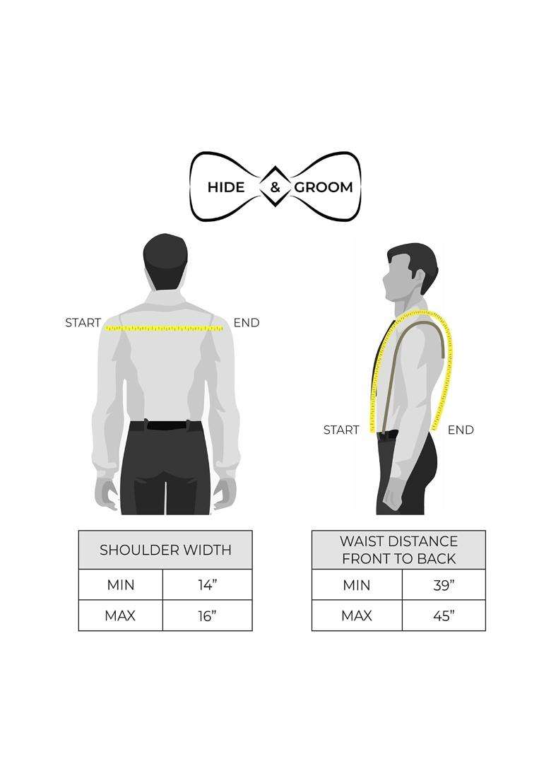 Hide and Groom Suspenders with Adjustable Size Straps for Men Wedding Harness Steampunk Full Grain Leather - Indya