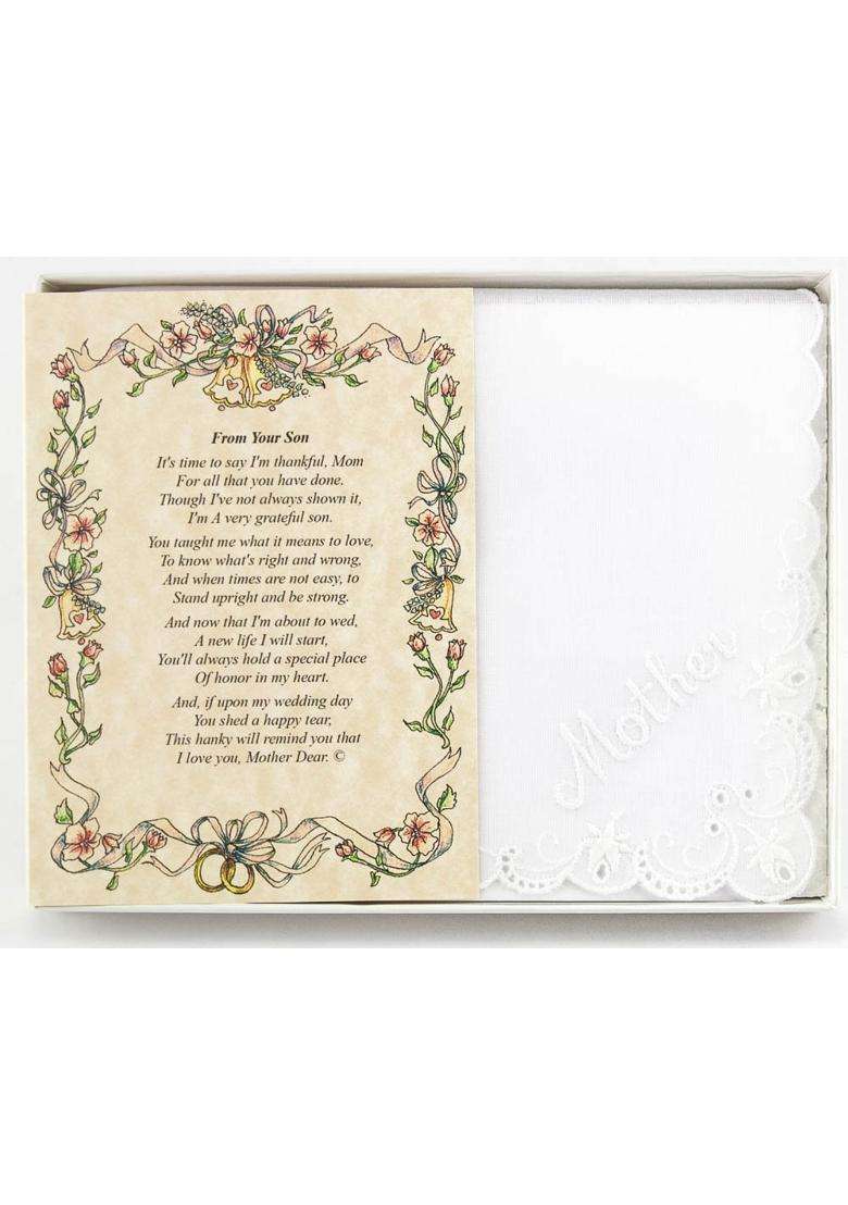 Wedding Collectibles From the Groom to His Mother Handkerchief Collectibles - Indya