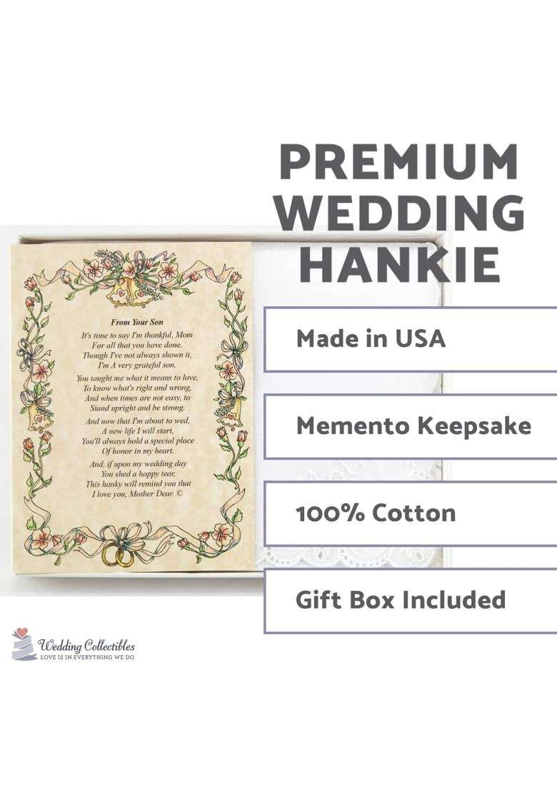Wedding Collectibles From the Groom to His Mother Handkerchief Collectibles - Indya