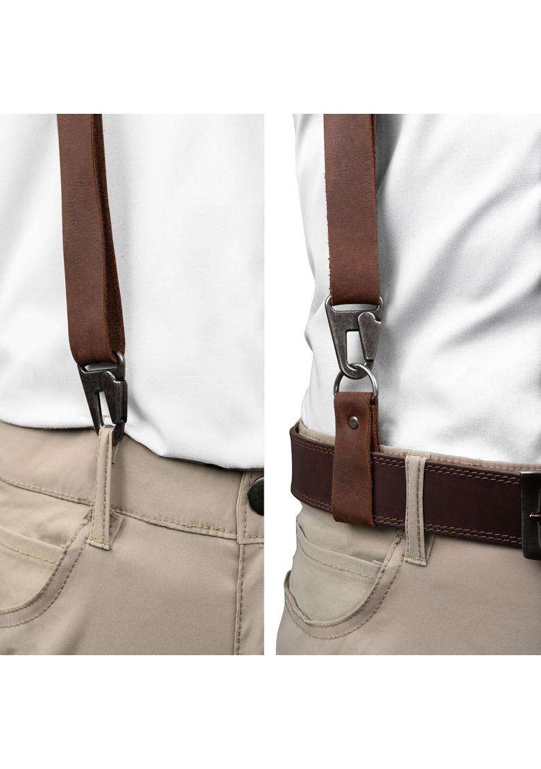 Hide and Groom Y Back Suspenders with Adjustable Size Straps for Men Wedding Steampunk Harness - Indya