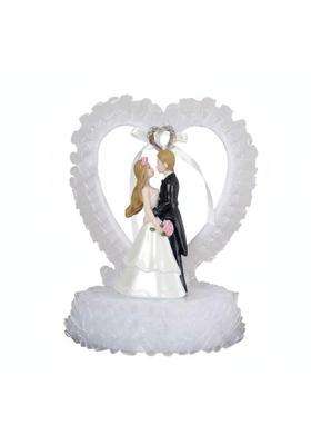 Calandis Multicolour Wedding Couple Figurine Resin Romantic Couple Ornament Cute Design Bride and Groom Cake