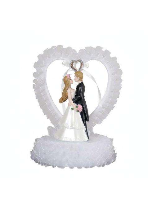 Calandis Multicolour Wedding Couple Figurine Resin Romantic Couple Ornament Cute Design Bride and Groom Cake