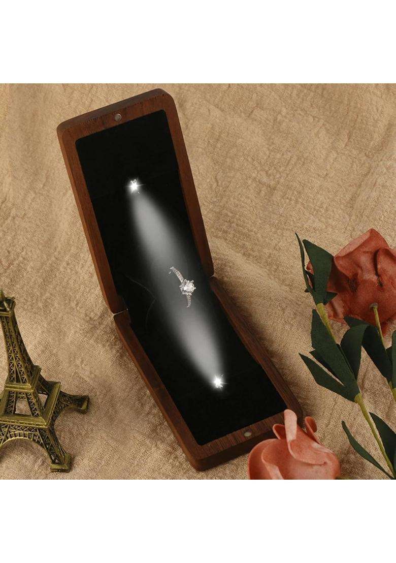 Urjix Wedding Rings Box Vintage Jewelry Box Jewelry Storage for Bride and Grooms Couples Proposal - Indya