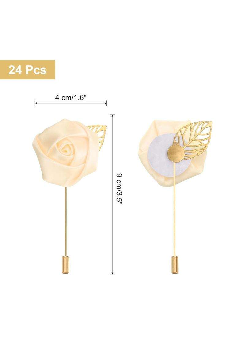 Uxcell Rose Boutonnieres Flower Buttonholes Pocket Boutonnieres Pins for Wedding Ceremony Anniversary Prom - Indya