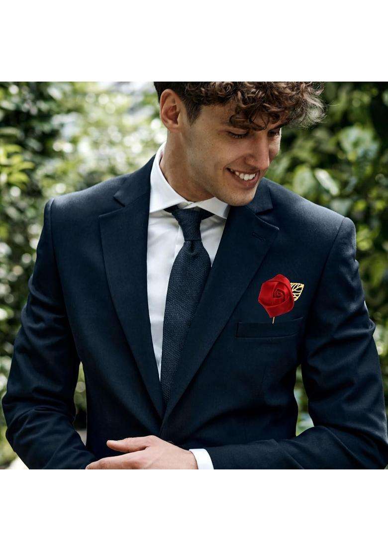 Uxcell Rose Boutonnieres Flower Buttonholes Pocket Boutonnieres Pins for Wedding Ceremony Anniversary Prom - Indya