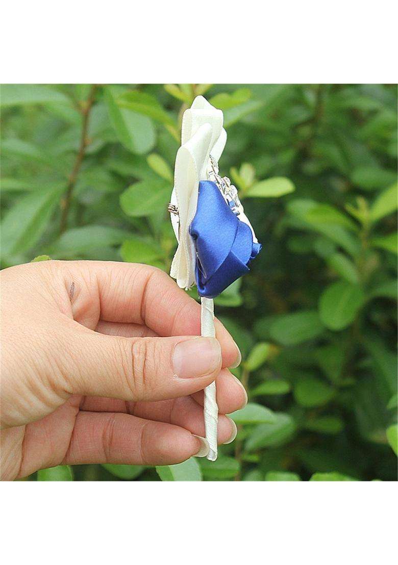 Kupark Groom Groomsman Best Man Boutonniere Wedding Flowers Brooch Party Prom Suit Decoration Pack of 2 - Indya