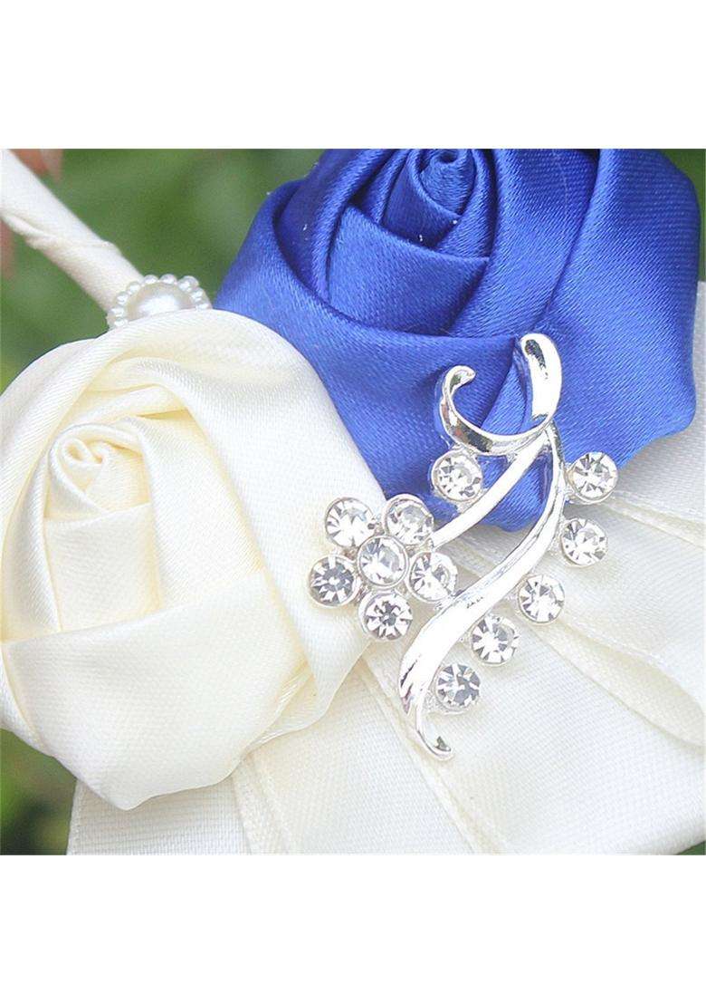 Kupark Groom Groomsman Best Man Boutonniere Wedding Flowers Brooch Party Prom Suit Decoration Pack of 2 - Indya