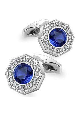 Sogee Crystal Cufflinks for Men Blue Green Pink Purple Red White Colorful Real Gold Plated Elegant Mens Cuff