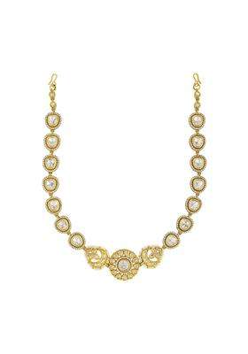 Kushals Fashion Jewellery White Victorian Polished Kundan Maang Tikka for Women