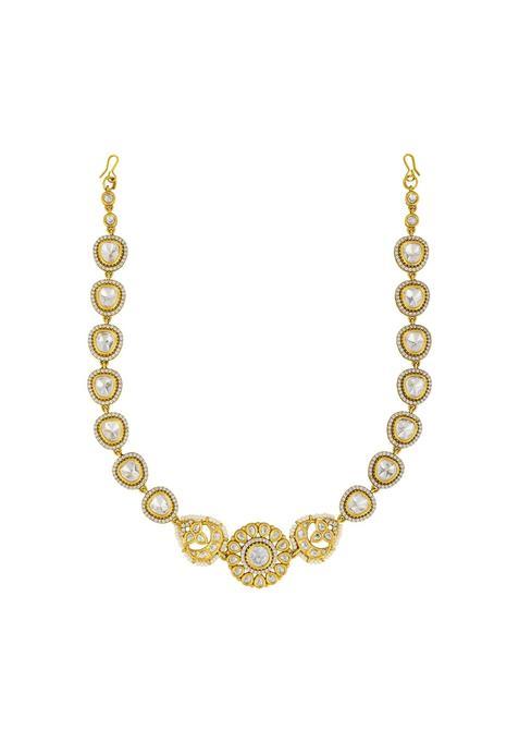 Kushals Fashion Jewellery White Victorian Polished Kundan Maang Tikka for Women