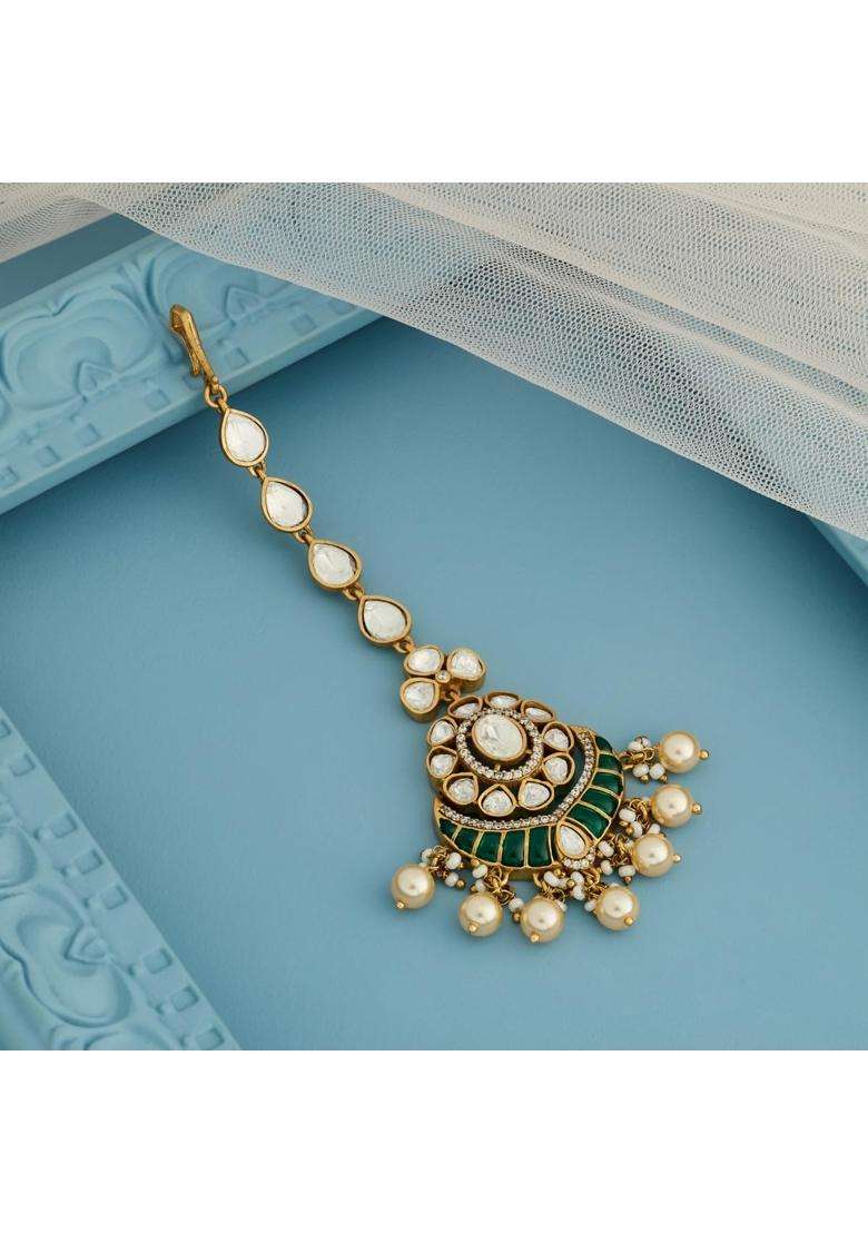 Kushals Fashion Jewellery Victorian Plated Kundan Maang Tikka for Women - Indya