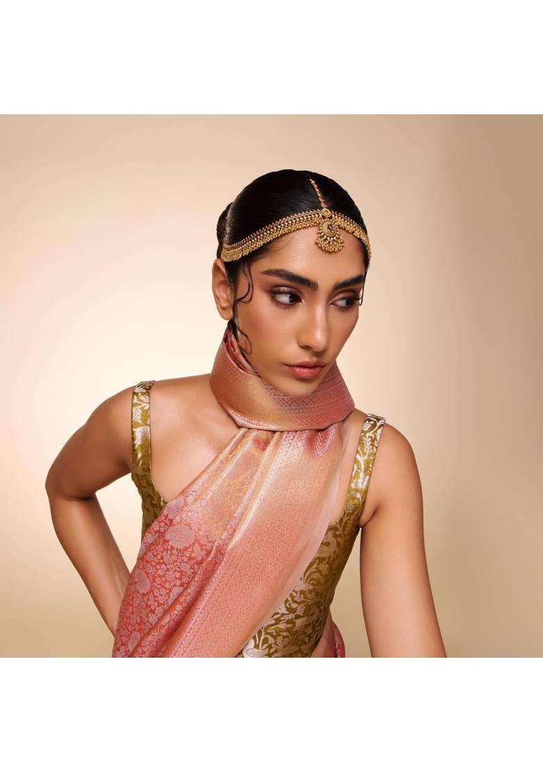 Kushals Fashion Jewellery Ruby Green Gold Plated Antique Mathapatti Tikka for Women - Indya