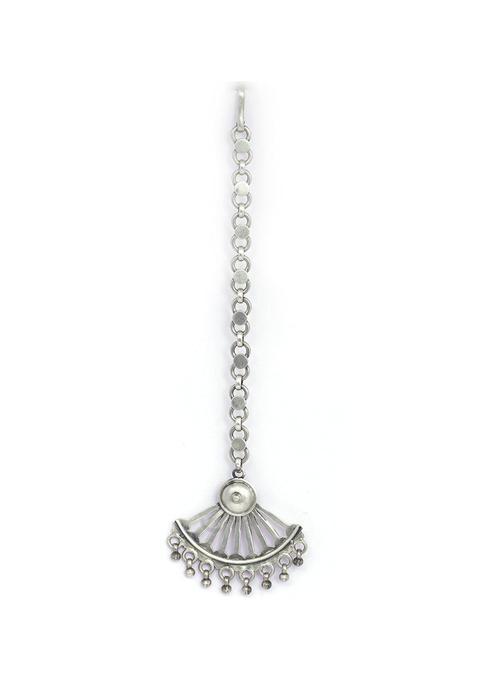 Shyle 925 Sterling Silver Maang Tikkas Adya Intricate Pankhi Maangtika Well Stamped with 925