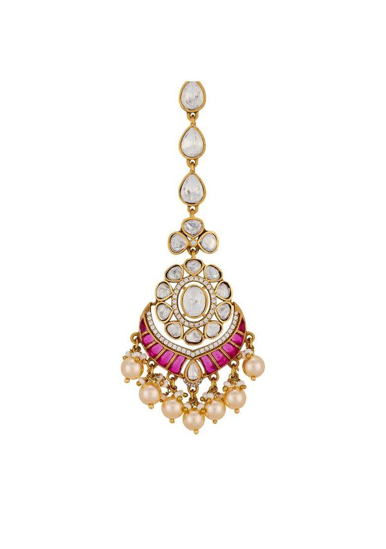 Kushals Fashion Jewellery Victorian Plated Kundan Maang Tikka for Women - Indya