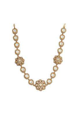 Kushals Fashion Jewellery White Victorian Plated Kundan Sheeshphool Tikka for Women