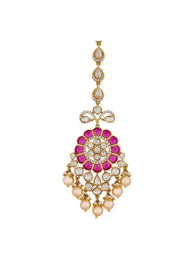 Kushals Fashion Jewellery Victorian Plated Kundan Maang Tikka for Women - Indya