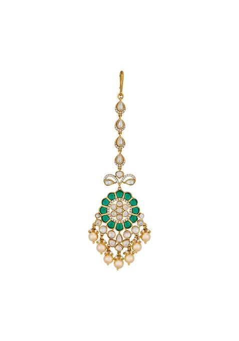 Kushals Fashion Jewellery Victorian Plated Kundan Maang Tikka for Women