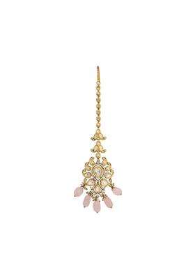 Kushals Fashion Jewellery Victorian Plated Kundan Maang Tikka for Women