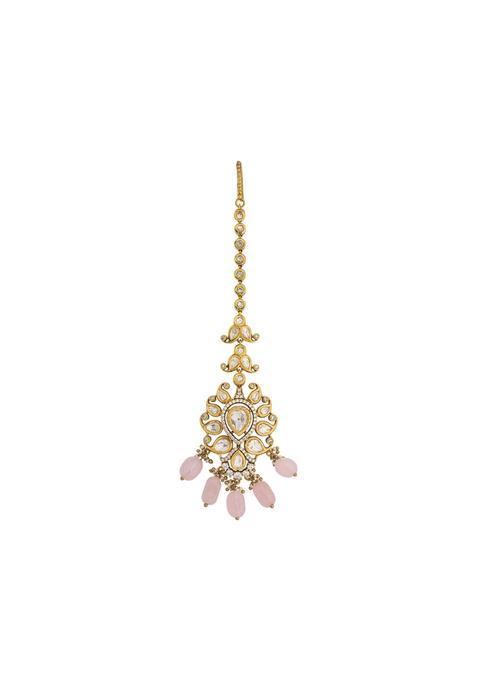 Kushals Fashion Jewellery Victorian Plated Kundan Maang Tikka for Women