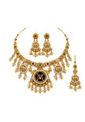 Royal Rajwadi Antique Gold Plated Heritage Jewellery Set for Women