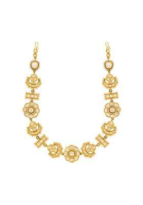Kushals Fashion Jewellery White Victorian Polished Kundan Maang Tikka for Women