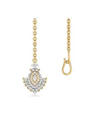 Kuberbox Gold Cautivadora Diamond Maang Tikka for Women